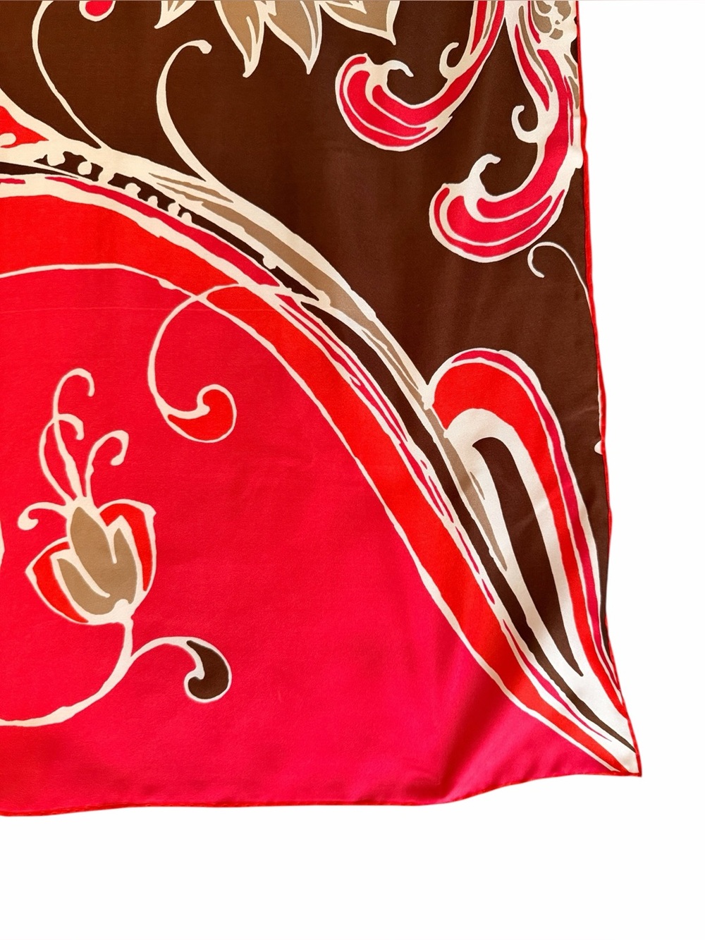 Talbots Brown, Hot Pink, Orange Silk Scarf